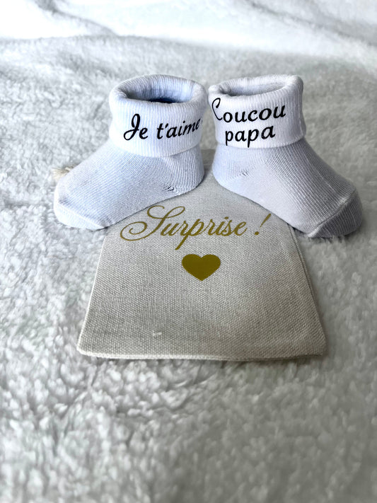 Chausettes Annonce " grossesse / marraine est...)