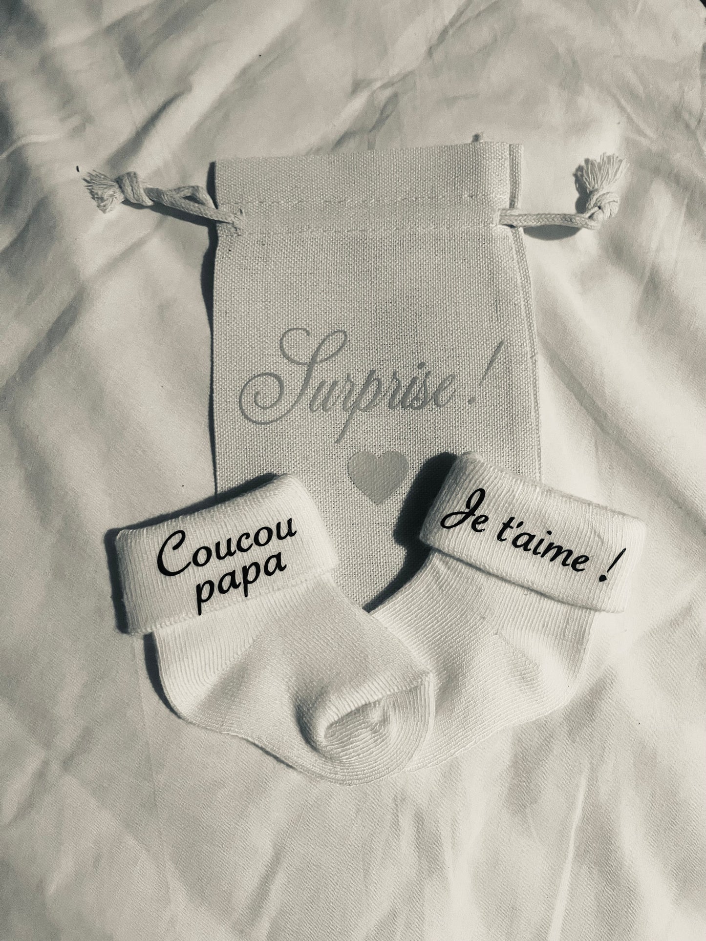 Chausettes Annonce " grossesse / marraine est...)